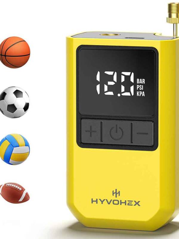 Ball Pump for Sports Balls, Portable Electric Basketball Pump Ultra Fast Inflation, with Digital LED Display Air Pump for Balls, Preset Pressure with Ball Needle for Soccer, Volleyball